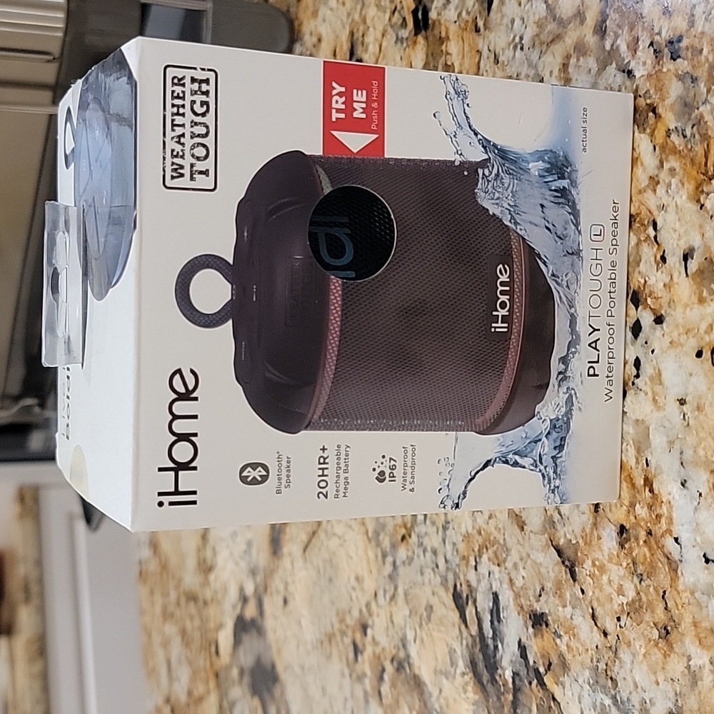 iHome waterproof speaker in box.